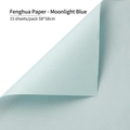Moonlight blue waterproof floral wrapping paper, matte texture, 58x58cm size - 15 Sheets/Pack (58*58cm) / Moonlight Blue