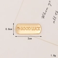 Golden zinc alloy rectangle charm with Good Luck engraving for DIY bracelets and necklaces - D2904 Double-Sided GOOD LUCK Gold Tag