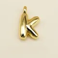 Polished golden 3D capital letter K pendant accessory for stylish necklaces - Letter K