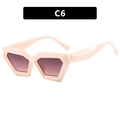 Lunettes de soleil œil de chat géométriques roses avec verres dégradés marron - Monture Beige Verre Rose Gris