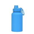 Sky blue 650ml stainless steel sports bottle with matte finish and portable handle - Sea Blue - Sport
