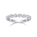 925 silver braided band ring featuring round brilliant cut clear moissanite stones - R13581+gra/black Card / US Size 7 / Circumference 54.3mm