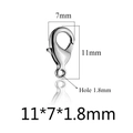 Polierter Edelstahl Karabinerverschluss Silber 11x7mm für DIY Schmuckherstellung - 100 Stück/Packung-11mm
