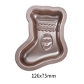Stampo per torte a forma di calza di Natale antiaderente con Babbo Natale, 126x75mm - 126x75mm
