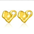 Chic irregular heart earrings in shiny gold finish made of premium stainless steel - Irregular Asymmetric Bright Gold Heart