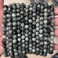 Natural gray cat's eye gemstone beads with polished finish for DIY jewelry bracelets - Natural Eagle Eye Stone