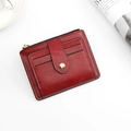 Portacarte vintage in ecopelle rossa con fessure multiple e bottone a pressione dorato - Stile Sottile Multi-slot / Rosso