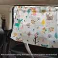 Car window sunshade curtain with colorful cartoon giraffe and rabbit patterns - Deer Forest
