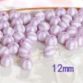 DIY jewelry beads with purple and white watermelon stripes, 12mm acrylic round loose beads - 12mm / Light Purple