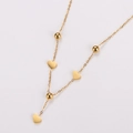 Elegante collar de borlas de corazón en acero inoxidable bañado en oro 18K - Dorado