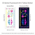 Luminous temporary arm tattoo sticker with roses and vine patterns, model CS-021 - Fluorescent CS-021