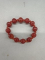 Vintage red agate beaded bracelet with large round beads and small spacers for women - Large Style (Red)