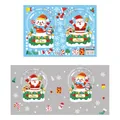 Weihnachten Fensteraufkleber mit Weihnachtsmann Bär und Pinguin 120x65cm Design - Weihnachtsmann und Schneemann Set (AMJ080)