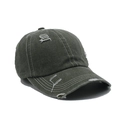 Cappellino da baseball verde militare lavato con dettagli strappati e bordi usurati - Verde Militare