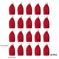 Set di 20 mini cappelli di Natale rossi in maglia con pompon bianchi per decorazioni - Set da 20 Pezzi / Rosso (20 pezzi)