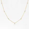 Elegant gold necklace with seven pear-cut white zircon teardrop pendants for women - Gold Plated White Zirconia Necklace(D1215)