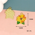 Enamel sunflower alloy pendant in yellow and green with dimensions 19mm by 16mm - 16 Sunflower