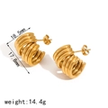 Goldene mehrlagige Creolen mit Maßen 18,5mm und einem Gewicht von 14,4g für Damen - Verdickter Dreilinien-Kreuzungsstil (TE6838-1-G) / Gold