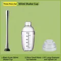 500ml PC cocktail shaker with scale, 30cm stainless steel muddler and splash-proof lid - 500ml 3-Piece Set