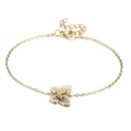 Elegante bracciale a farfalla dorato con inserto in conchiglia bianca e catena O - Bracciale Color Oro (KB168477-KFC)