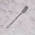 Fourchette en acier inoxydable 304 argentée avec manche de luxe orné de strass brillants - Fourchette de Table / Argenté