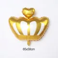 Palloncino a corona dorata in alluminio con cuore per festa compleanno 65x58cm - Corona d'oro sagomata