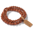 Brown sandstone beaded bracelet with multiple layers and natural kraft paper tag - 19cm 3-Piece Set - Goldstone
