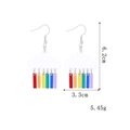 Rainbow cloud drop earrings with colorful enamel strips and silver metal hooks - Cloud Rainbow
