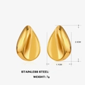 Polished golden stainless steel teardrop earrings 2.5cm height with mirror finish - Gold Waterdrop Earrings