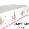 Tovaglia per feste a tema unicorno in PE impermeabile con stelle, 220x130cm - Stile Unicorno Rosa - Grande