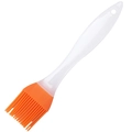 Pennello per olio in silicone arancione con manico bianco per barbecue e pasticceria - Pennello medio in silicone 17g (Arancione)