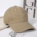 Khakifarbene Baseballkappe aus Canvas im Vintage-Look mit breiter Krempe für Erwachsene - Khaki