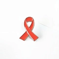 Red enamel ribbon awareness brooch pin for charity and fundraising events - Orange