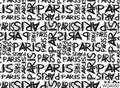 Aurora starry water transfer nail sticker featuring black Paris text pattern WG4050 - WG4050