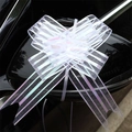 Grande fiocco in organza bianca da 5 cm per decorazione auto nuziale e regali - Bianco