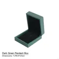 Luxury dark green necklace pendant jewelry box with black velvet lining 7.3x8.5x3.5cm - Pendant Box / Dark Green