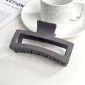 Matte grey 13cm shark hair claw clip in square minimalist design for daily hair styling - 13cm Extra Large Square Claw-Gray