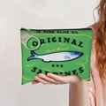 Trousse à maquillage verte en toile avec un motif créatif de boîte de sardines - Style Boîte de Sardines Verte(jiayingpbb0418)