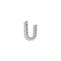 Minimalist silver twist rope U-shaped earring in polished stainless steel finish - Steel-Letter U