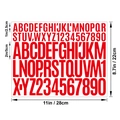 Adesivi lettere in vinile rosso impermeabile da 1 e 2 pollici per scrapbooking DIY - Rosso