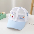 Berretto da baseball in rete per bambini con visiera blu e simpatico ricamo di un coniglio - Bambini (51-53CM) / Blu
