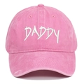Detailed embroidery of DADDY text on pink washed cotton vintage baseball cap - One Size / Pink