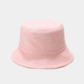 Pink terry cloth bucket hat for women with textured fabric and stitched brim - M (56-58cm) / Pink