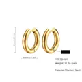 Titanium steel chunky gold hoop earrings with 26mm outer diameter and 4mm thickness - 4.0*18mm / Gold