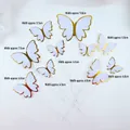 Set of 5 white and gold butterfly cake toppers in sizes from 4.5cm to 9cm - Purple Glossy Butterfly Material Kit