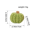 Knitted green pumpkin decoration with brown stem, size 6cm by 7cm for party decor - Light Green