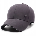 Casquette de baseball grise foncée respirante avec broderie FARD et visière incurvée chic - Réglable / Gris clair