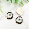 Golden Evil Eye alloy charm with blue enamel and sparkling rhinestones for jewelry making - KC Gold Black Evil Eye-14591