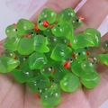 Luminous green resin duck miniatures for DIY crafts and micro landscape decoration - Green