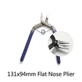 Flat nose pliers for jewelry making with blue non-slip handles and 131x94mm size - 131x94mm Flat Nose Pliers